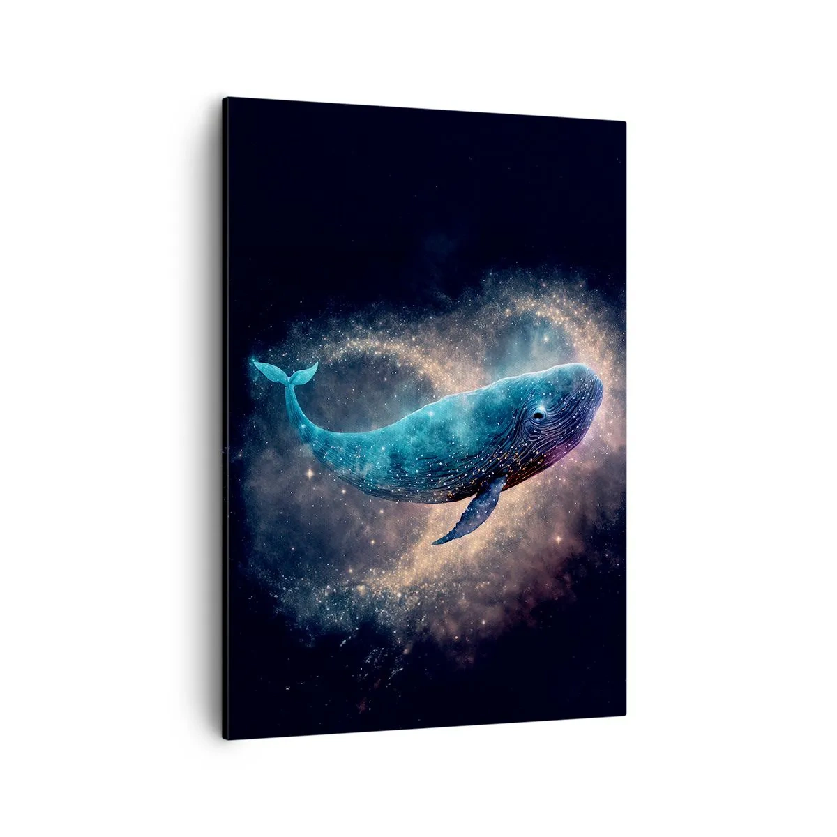 Cuadro sobre lienzo - Impresión de Imagen - Una ballena espacial con una galaxia al fondo. - 50x70cm - Existe un mundo diferente - Decoración de pared moderna para salón y dormitorio ARTTOR