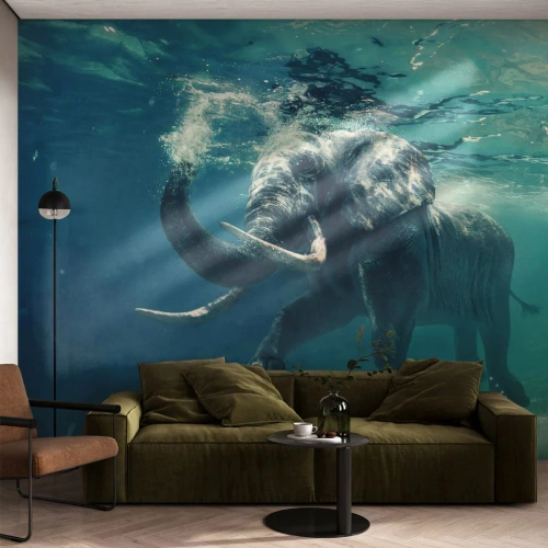 Fotomural Autadhesivo Deluxe Sticker - A todos nos gusta nadar - Abstracción, Elefante, Pedazo - 400x280 cm