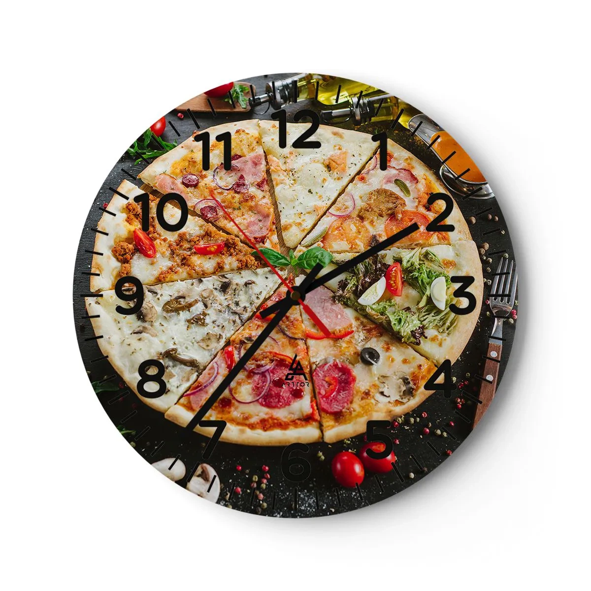 Reloj de pared - Reloj de vidrio - Una gama de gustos - 30x30 cm