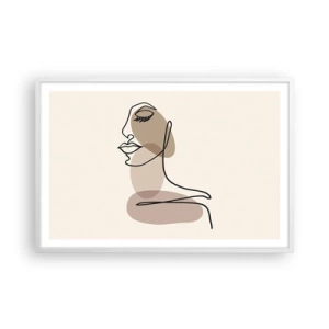 Póster en marco blanco - Una línea de hermosura - 91x61 cm