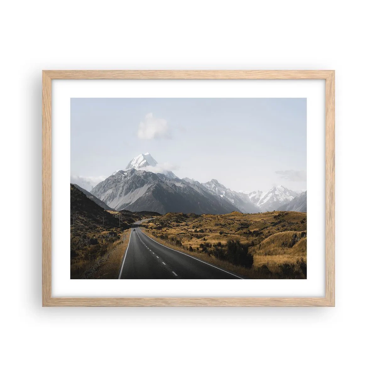 Póster en marco roble claro - El camino al corazón de las montañas - 50x40 cm
