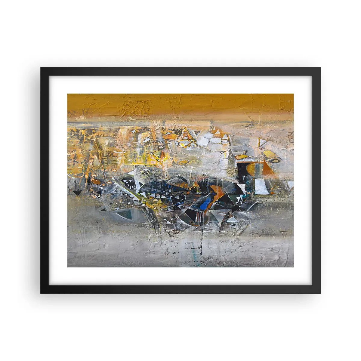 Póster en marco negro - Todo se pondrá en su sitio - 50x40 cm