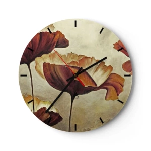 Reloj de pared - Reloj de vidrio - Prado de prados - 40x40 cm
