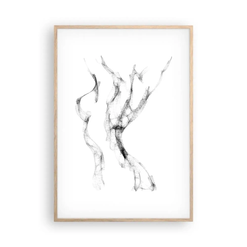 Póster en marco roble claro - Hermosa y fuerte - 70x100 cm