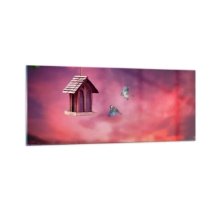 Cuadro sobre vidrio - Impresiones sobre Vidrio - Invitación a una cena - 100x40 cm