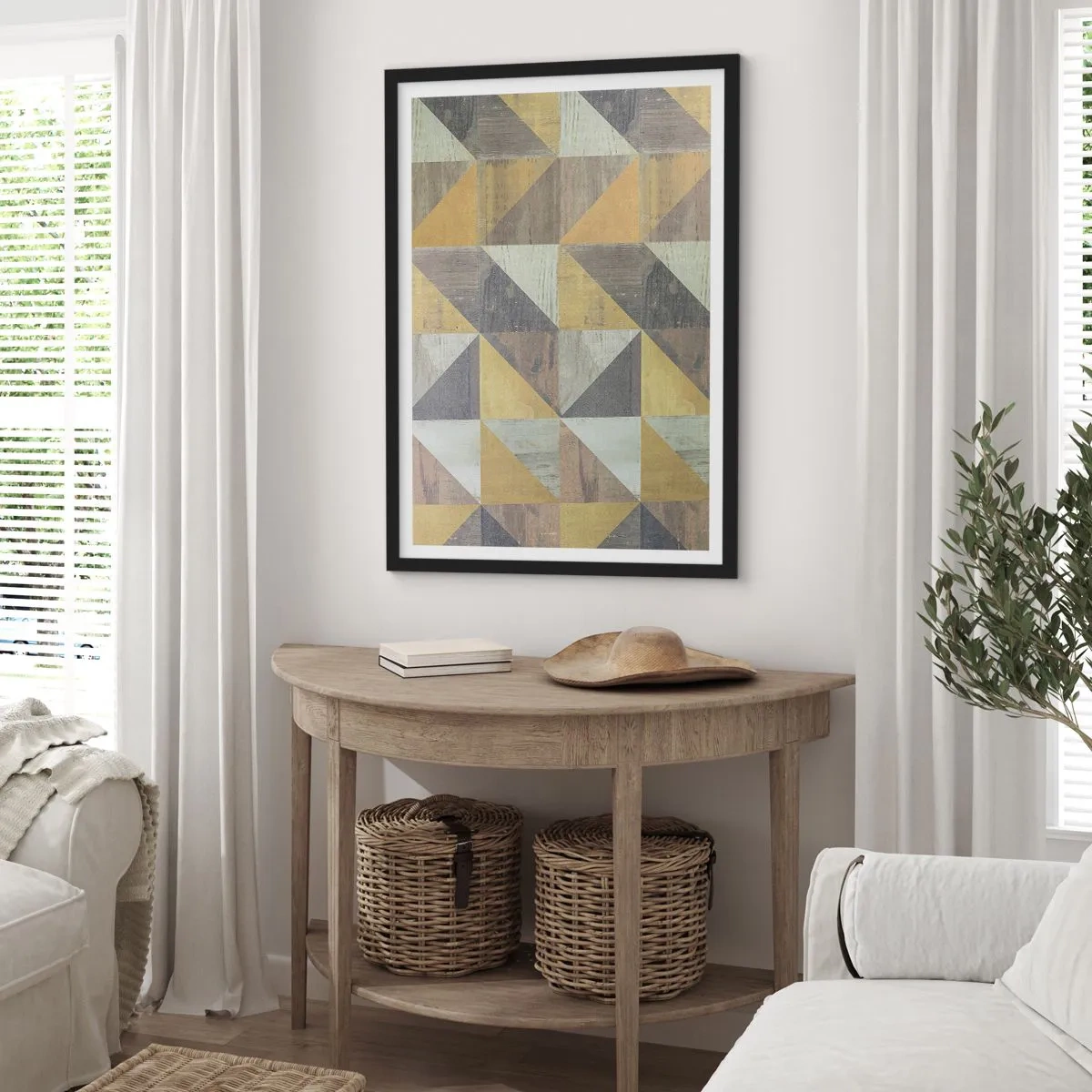 Póster en marco negro - El arte de los triángulos - 61x91 cm