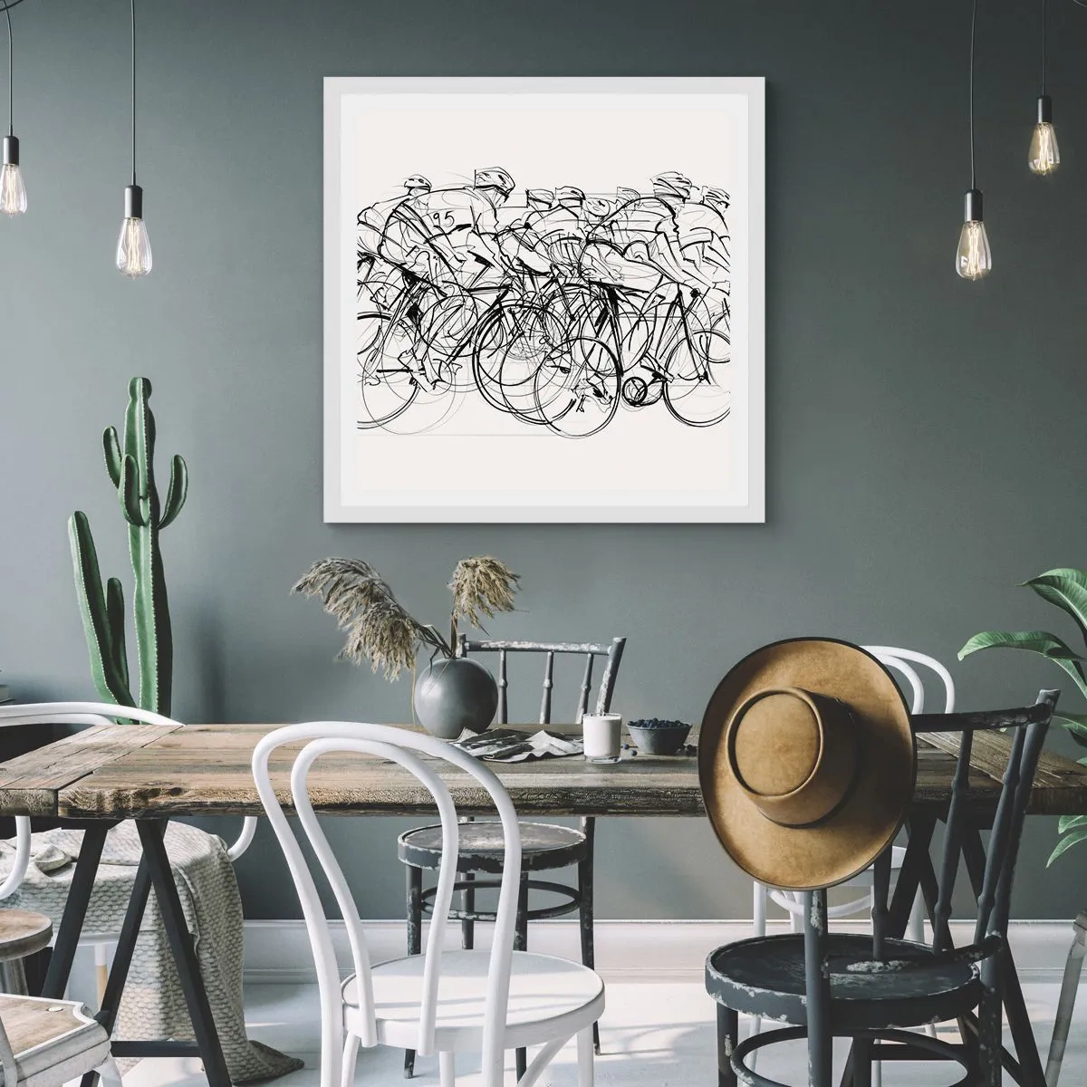 Póster en marco blanco - Juntos como un equipo - 50x50 cm