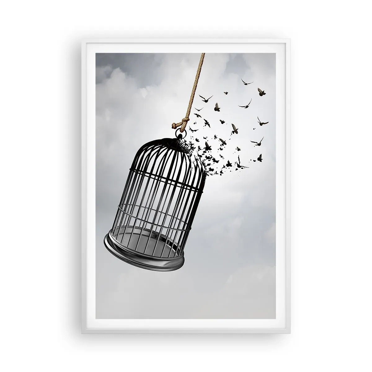 Póster en marco blanco - Fe... Esperanza... ¡Libertad! - 70x100 cm
