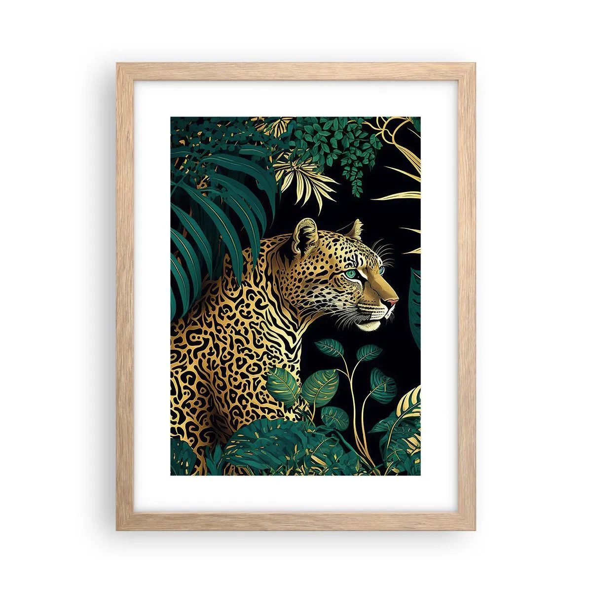 Póster en marco roble claro - El anfitrión en la jungla - 30x40 cm