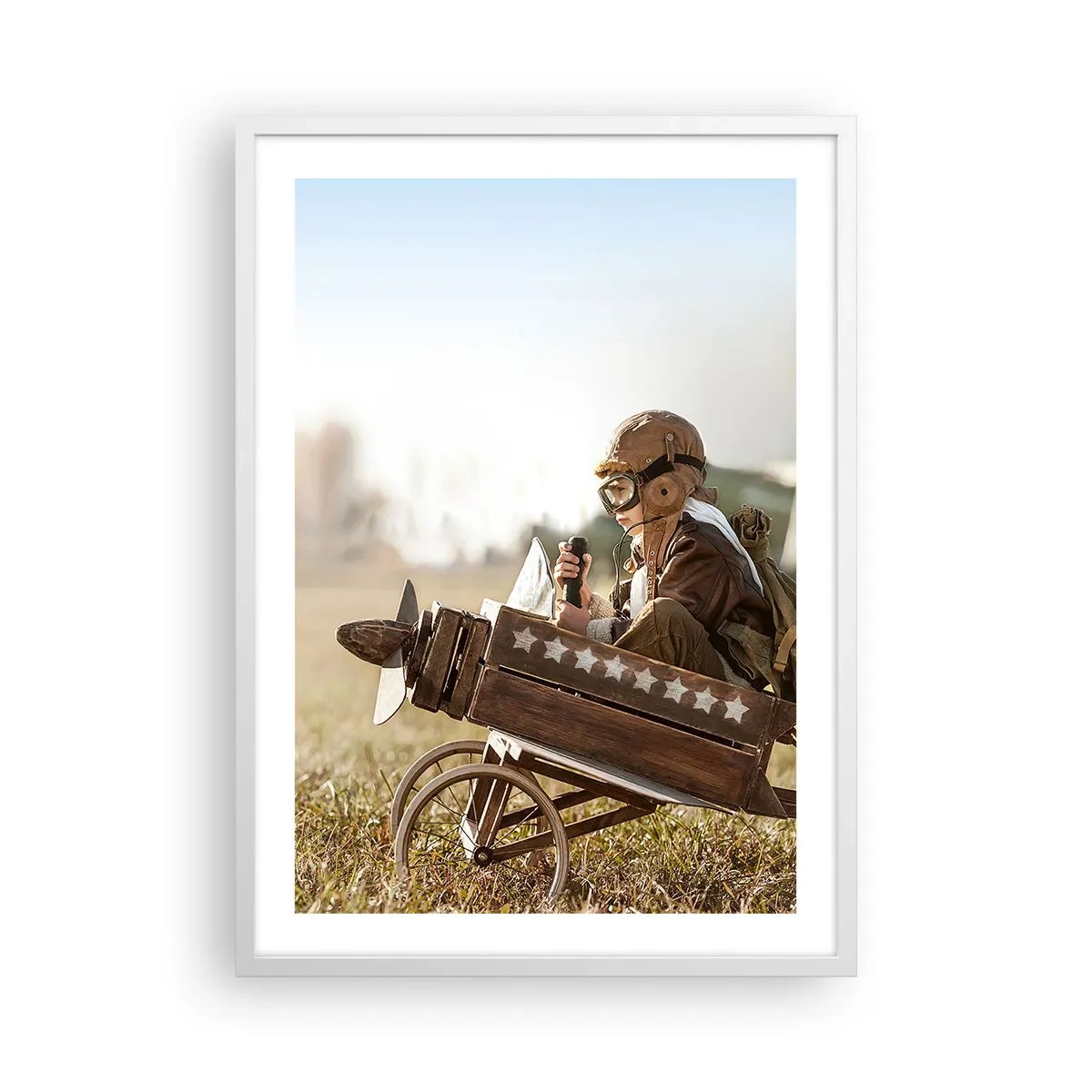 Póster en marco blanco - Despegue hacia un sueño - 50x70 cm