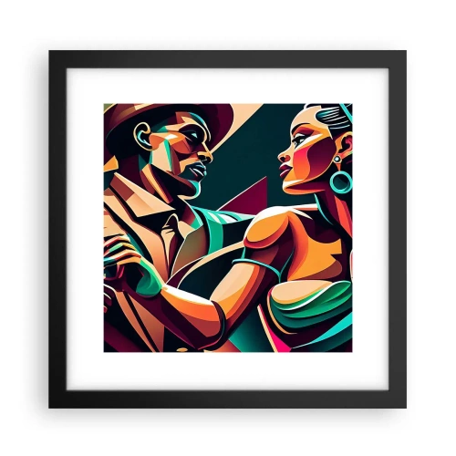 Póster en marco negro - Al ritmo del corazón - 30x30 cm