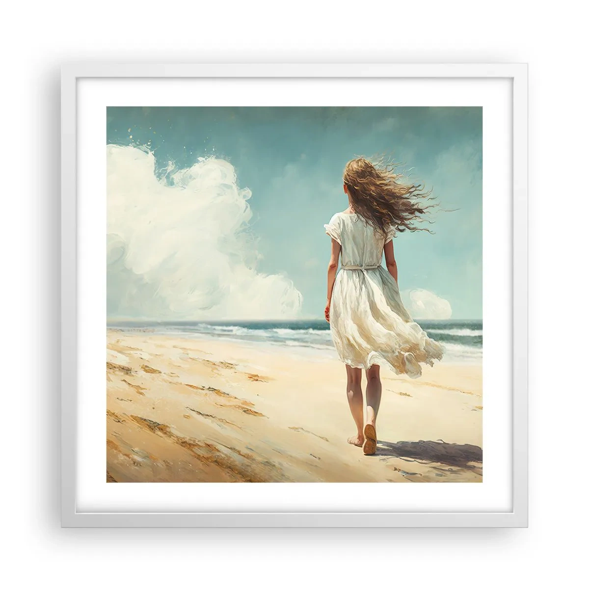 Póster en marco blanco - Al encuentro del sol y del viento - 50x50 cm