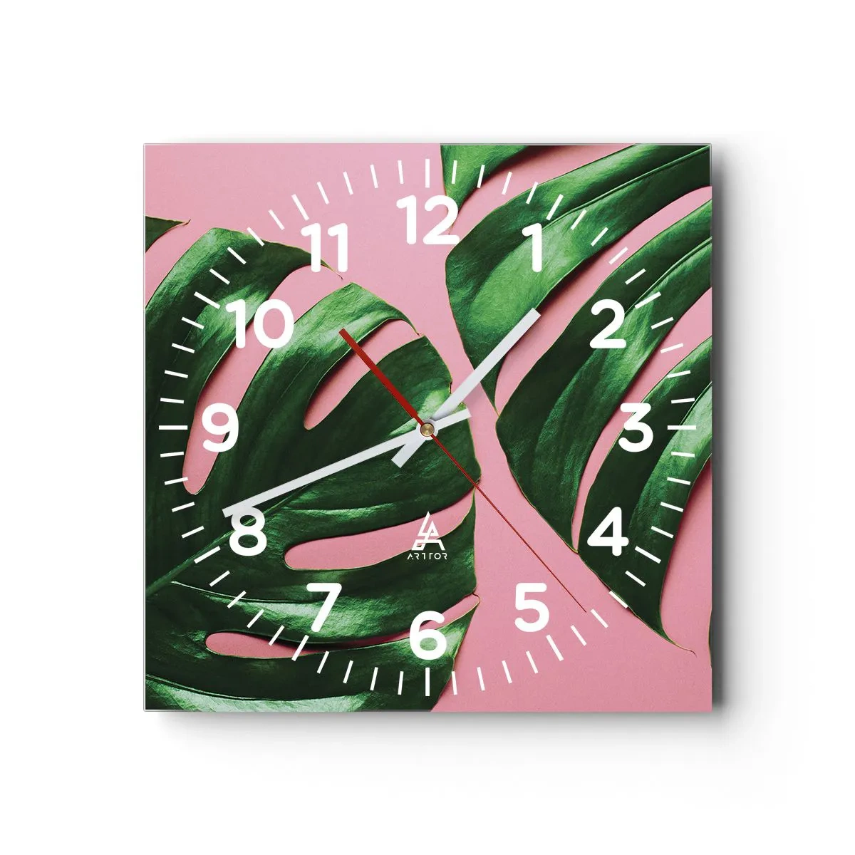 Reloj de pared - Reloj de vidrio - Cita con el verde - 30x30 cm