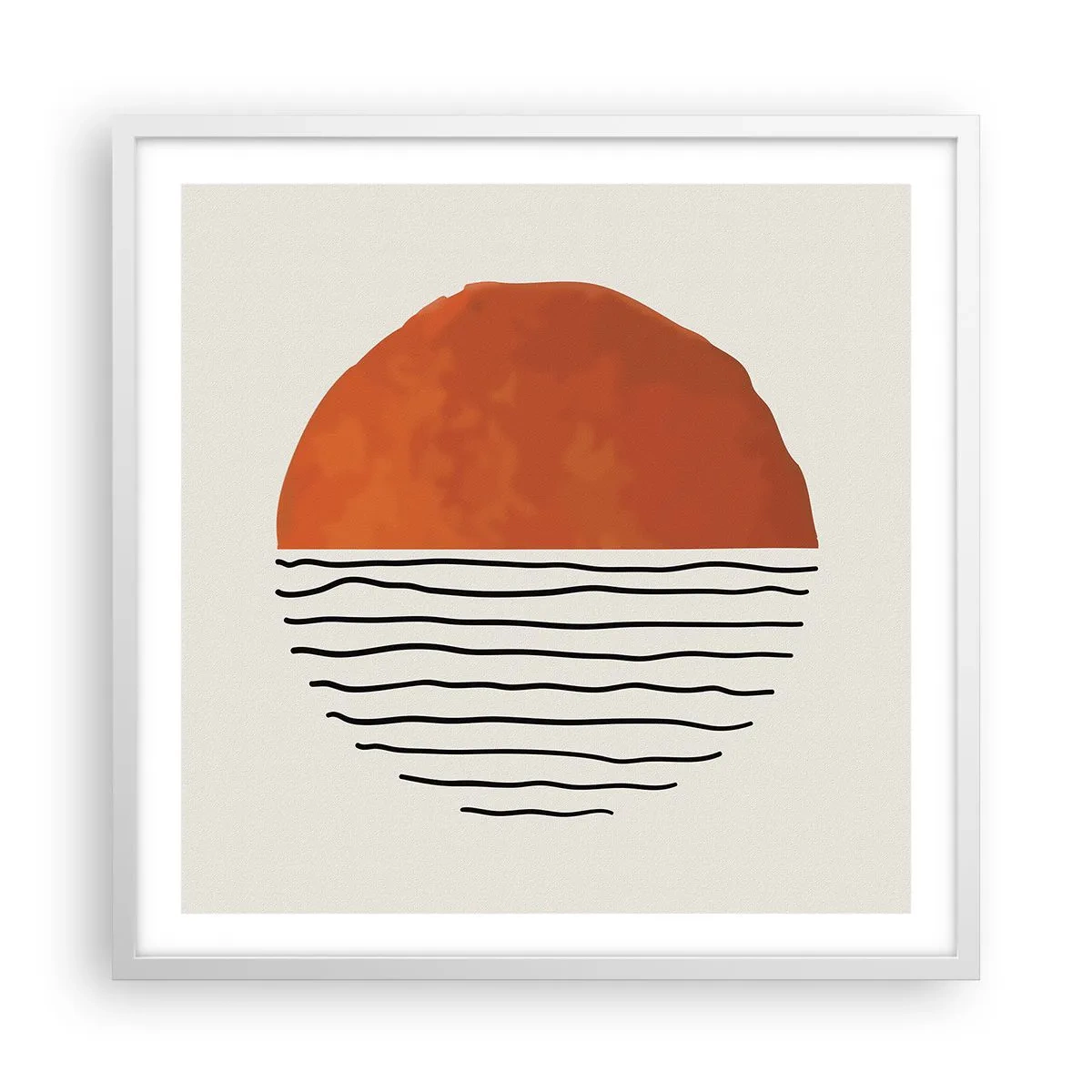 Póster en marco blanco - En un ambiente japonés - 60x60 cm