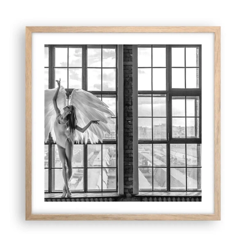 Póster en marco roble claro - ¿Ciudad de los ángeles? - 50x50 cm