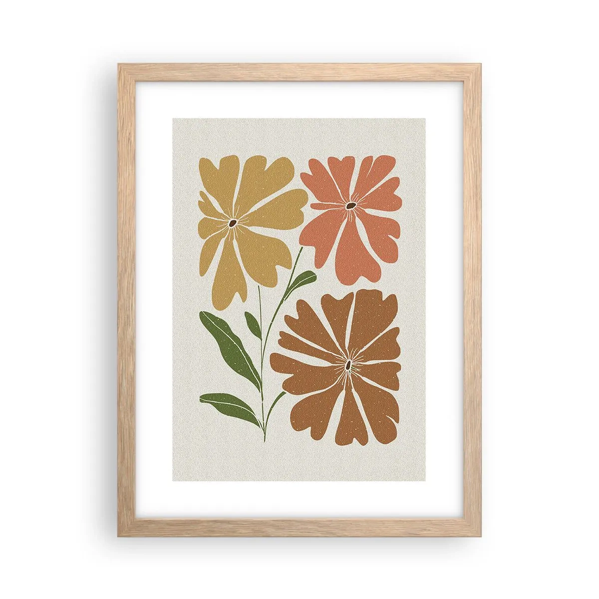 Póster en marco roble claro - Naturaleza y geometría - 30x40 cm