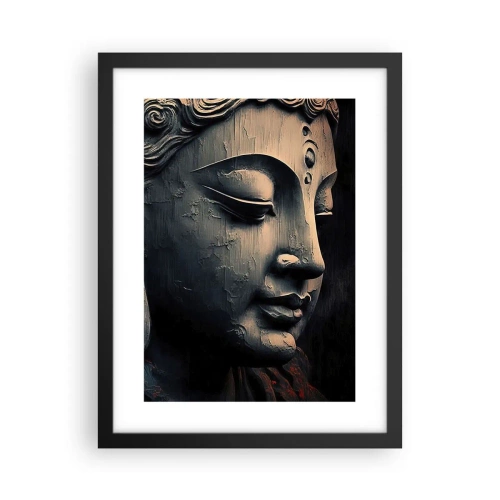 Póster en marco negro - En sintonía con el mundo - 30x40 cm