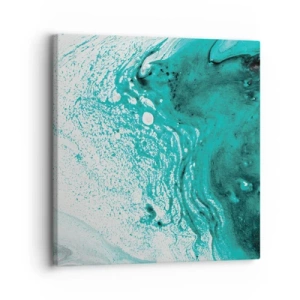 Cuadro sobre lienzo - Impresión de Imagen - Disolución en blanco y turquesa - 30x30 cm