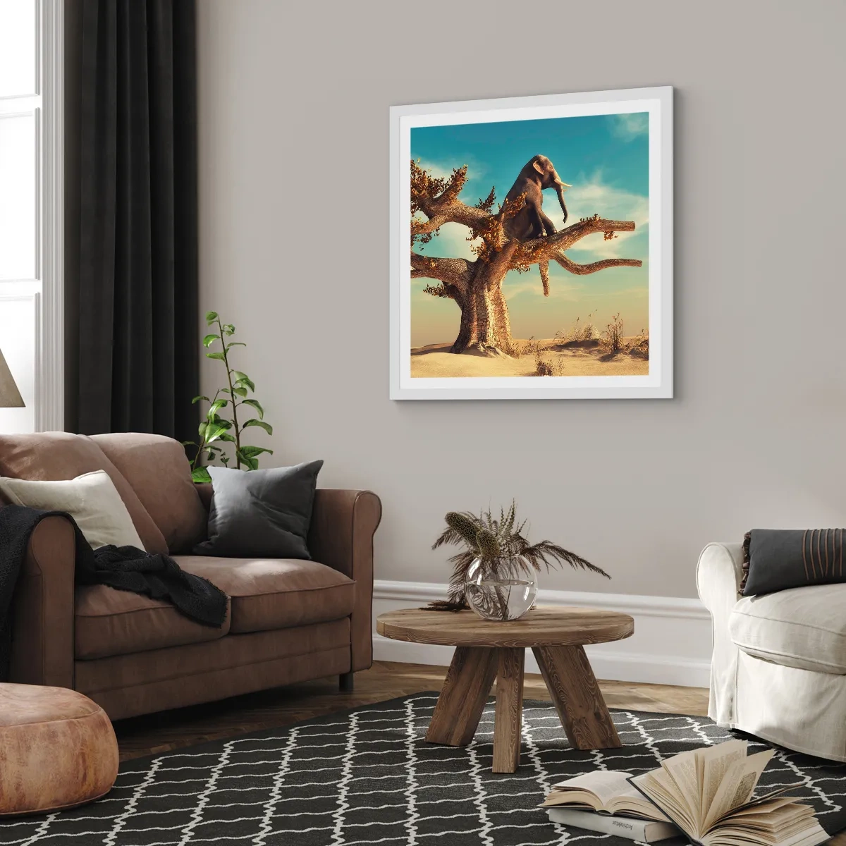 Póster en marco blanco - Un nuevo punto de vista - 40x40 cm