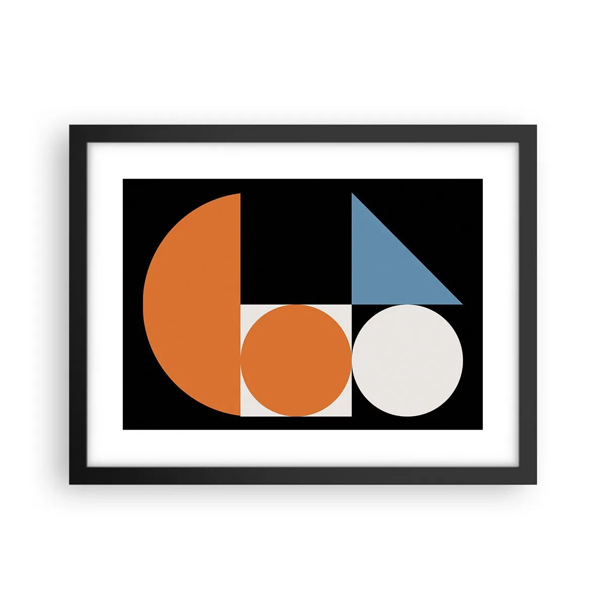 Póster en marco negro - Diseño con figuras - 40x30 cm