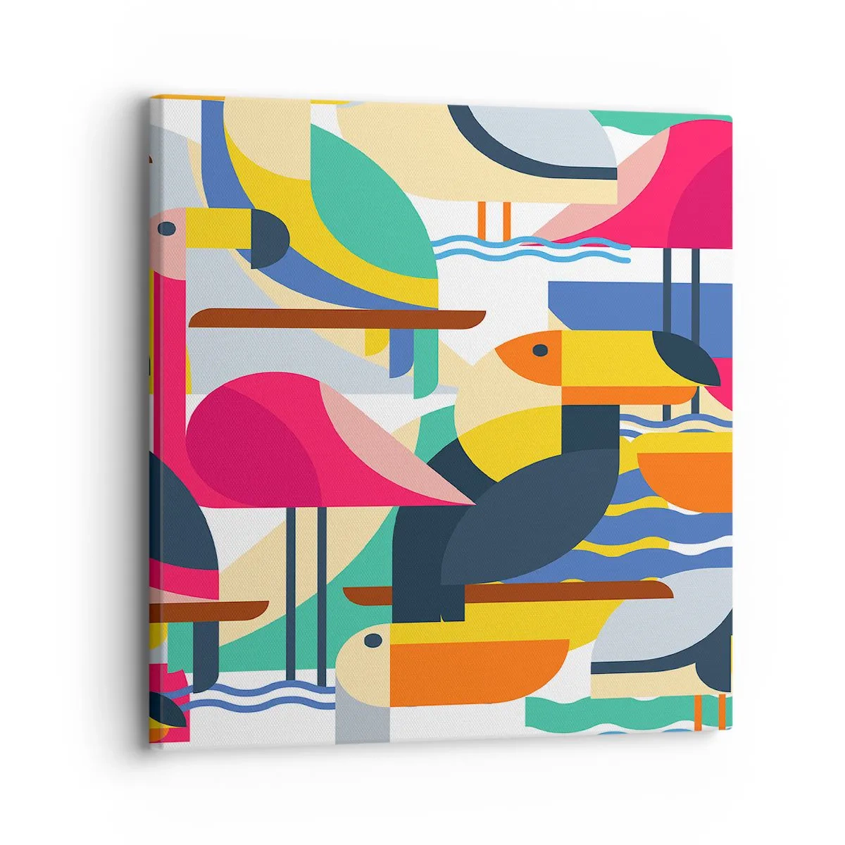 Cuadro sobre lienzo - Impresión de Imagen - Fiesta de las aves - 30x30 cm