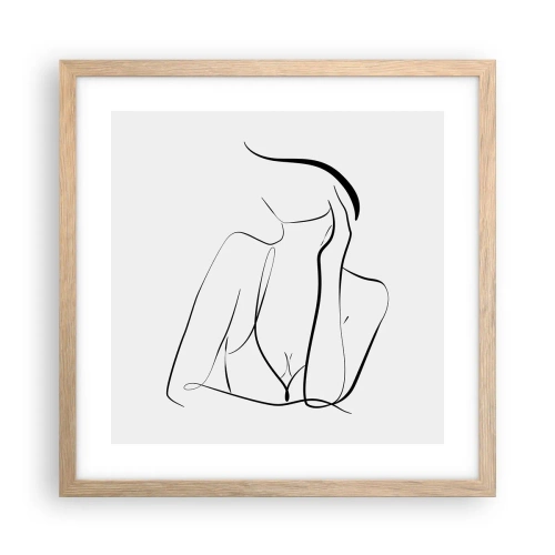 Póster en marco roble claro - En la ola de sueños - 40x40 cm