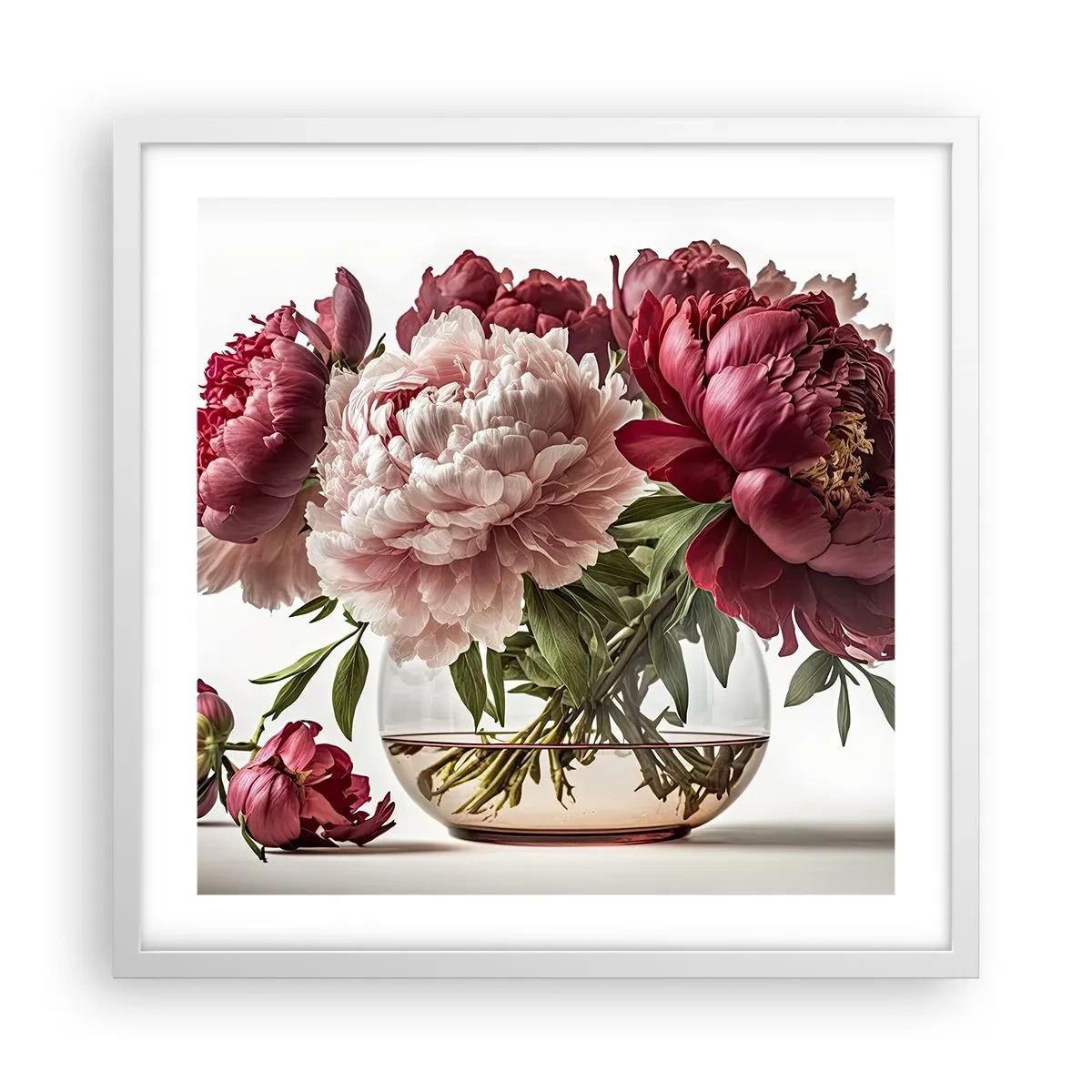 Póster en marco blanco - En plena floración de la belleza - 50x50 cm