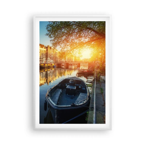 Póster en marco blanco - Mañana en Ámsterdam - 61x91 cm