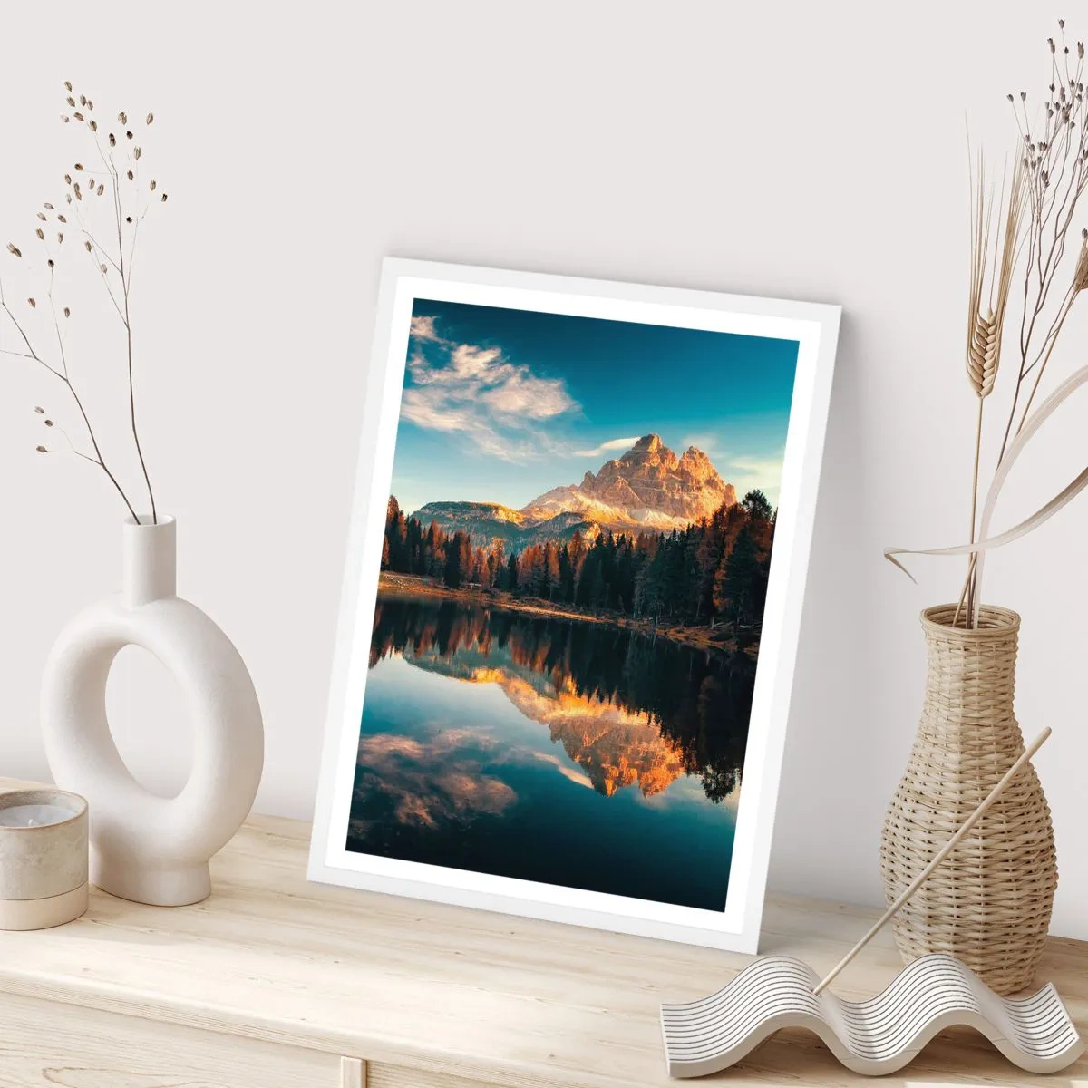 Póster en marco blanco - Paisaje duplicado - 40x50 cm