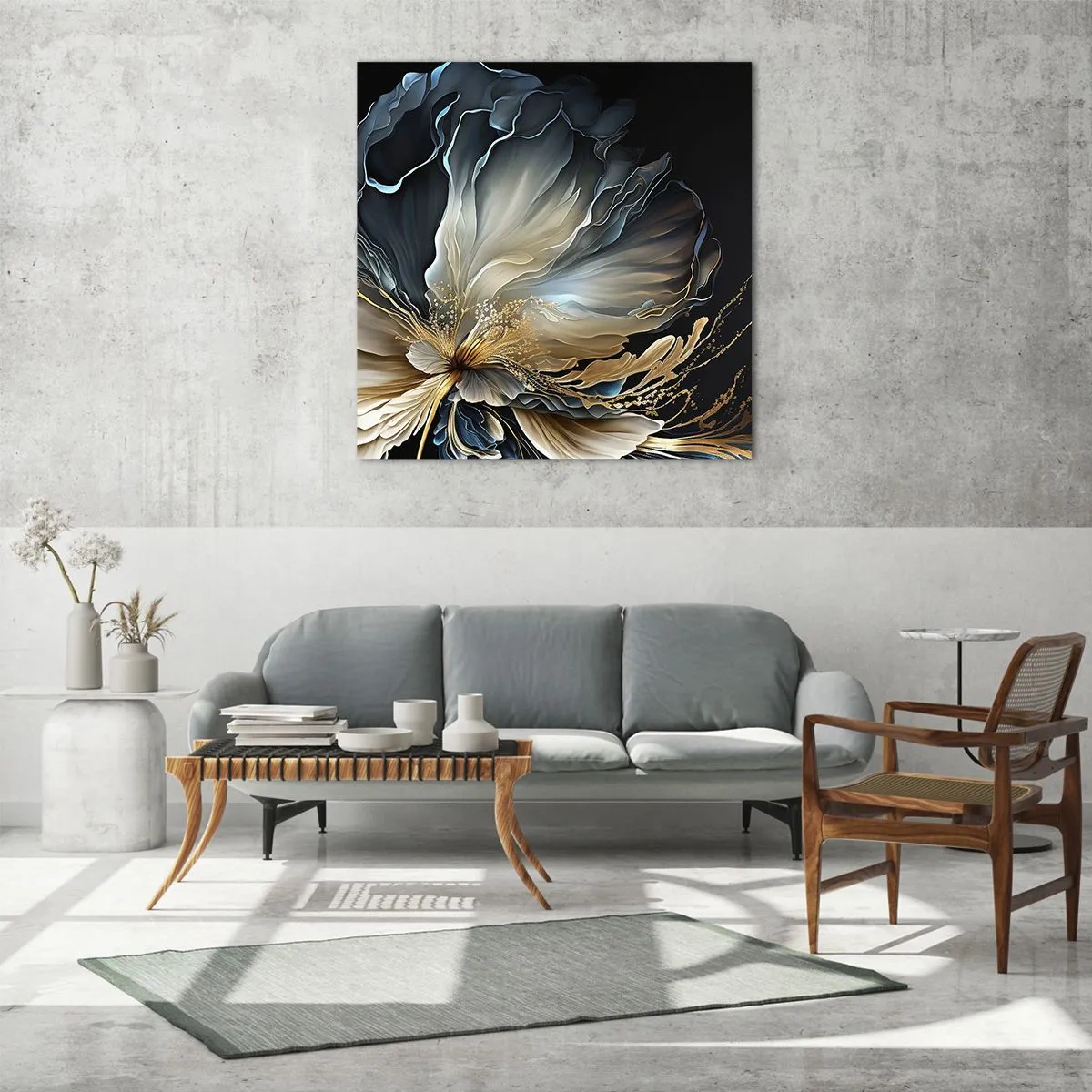 Cuadro sobre vidrio - Impresiones sobre Vidrio - Flor de helecho de cuento - 30x30 cm