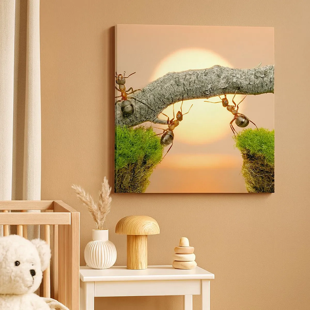 Cuadro sobre lienzo - Impresión de Imagen - Trabajar juntos con alegría - 30x30 cm