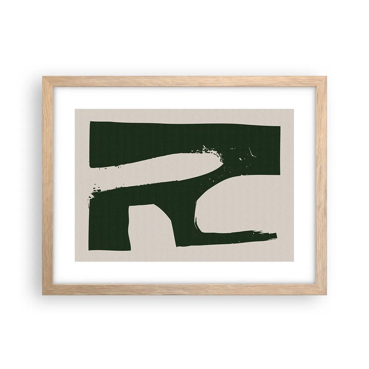 Póster en marco roble claro - Bahías de blanco - 40x30 cm