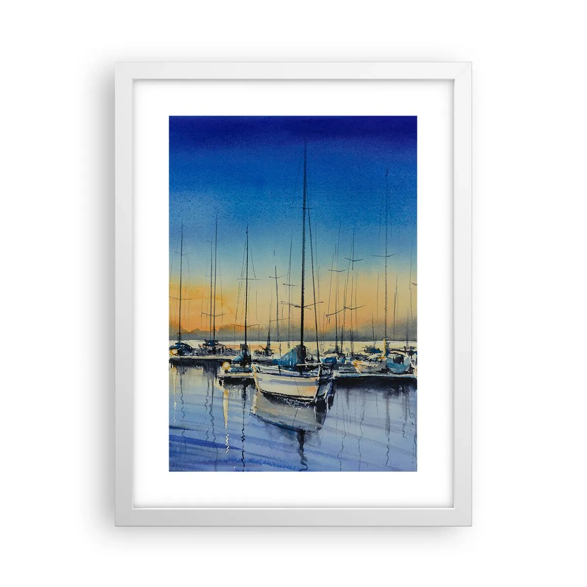 Póster en marco blanco - El final de un buen día - 30x40 cm