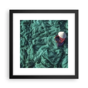 Póster en marco negro - En un mar de redes - 30x30 cm