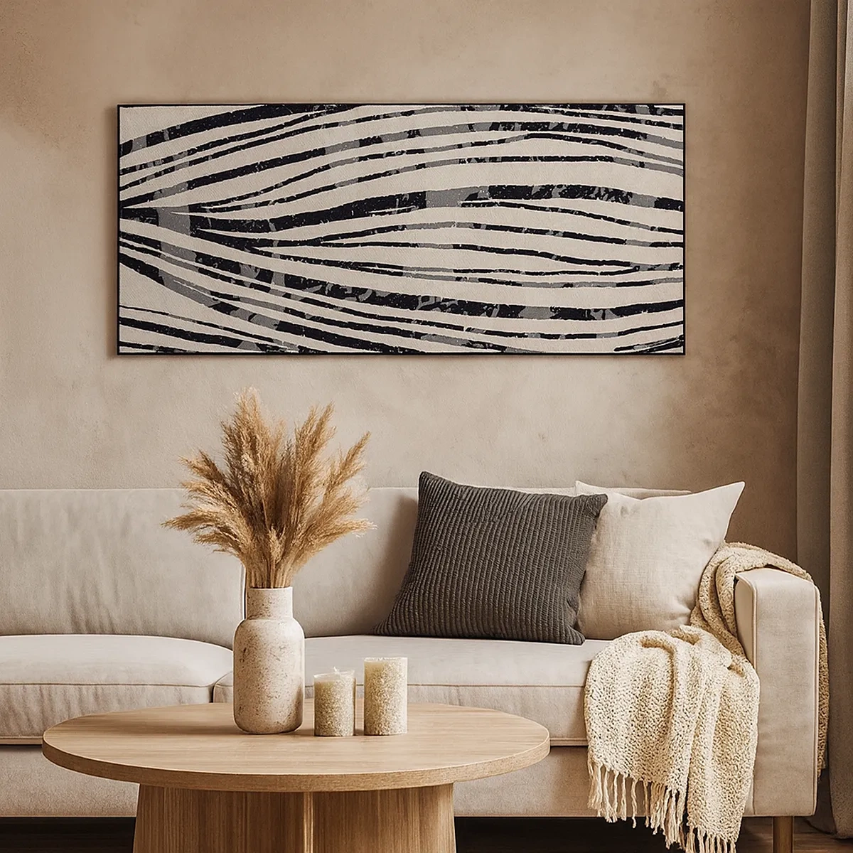 Cuadro sobre lienzo - Impresión de Imagen - Salpicadura de líneas - 30x30 cm