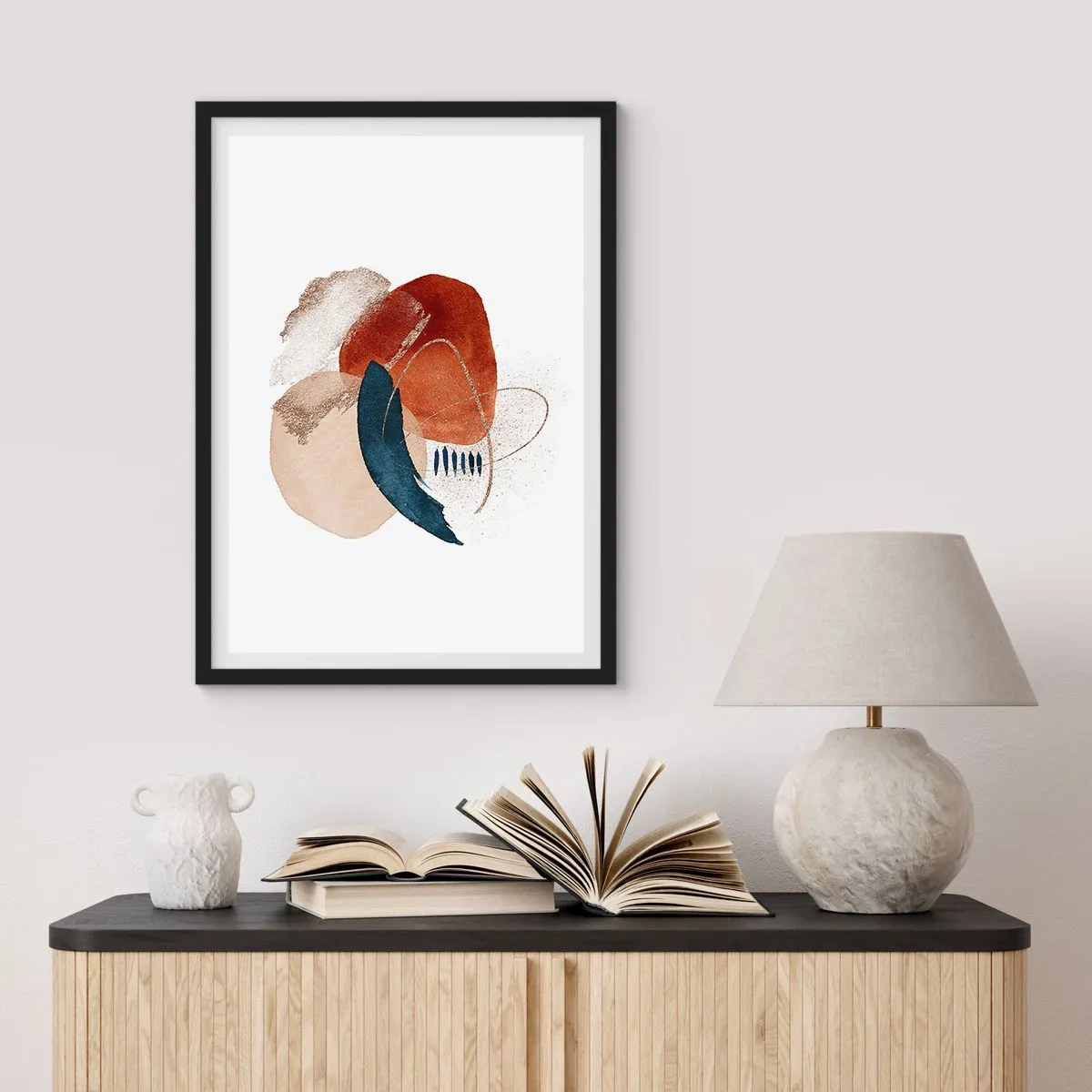 Póster en marco negro - Composición ovalada - 70x100 cm