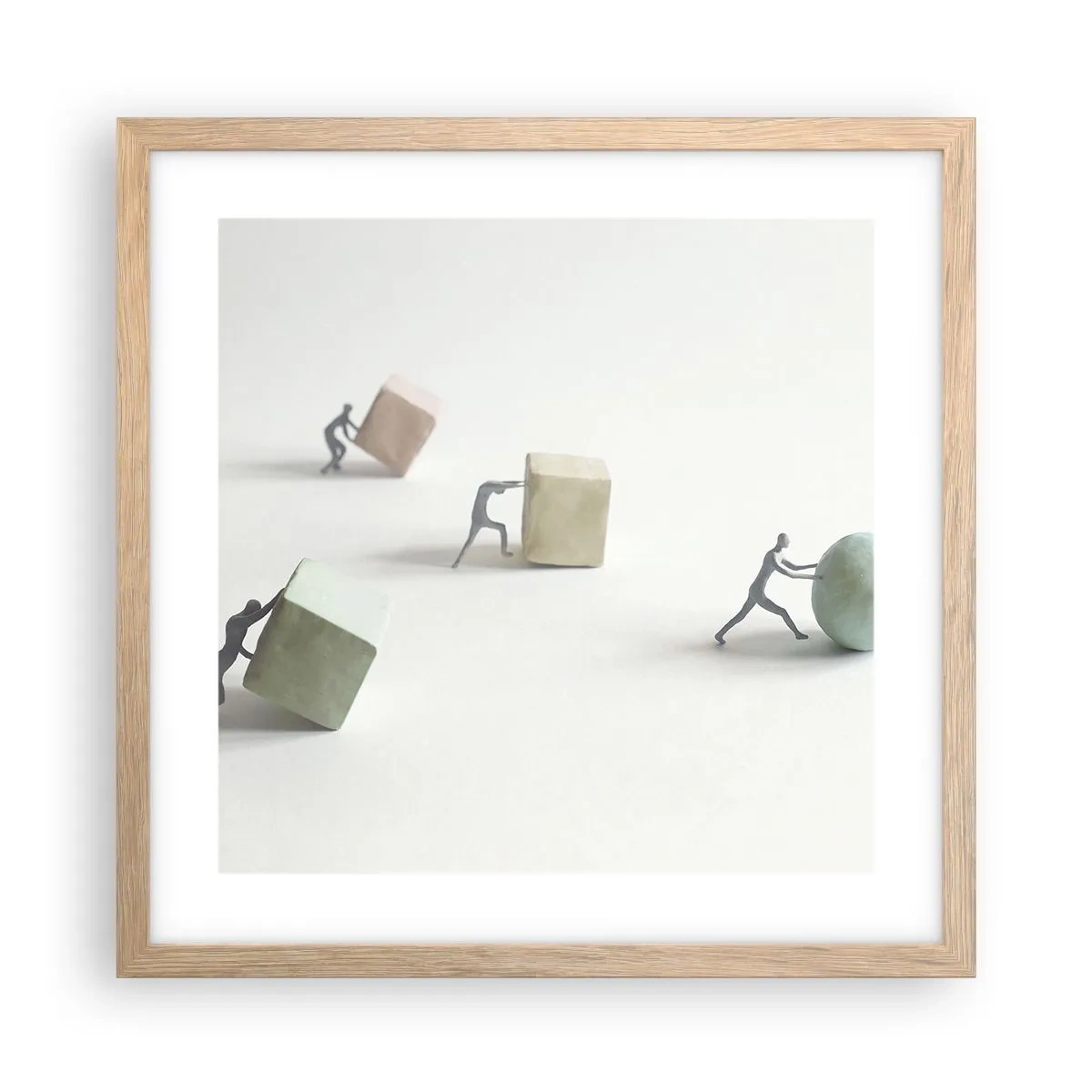 Póster en marco roble claro - El avance de la geometría - 40x40 cm