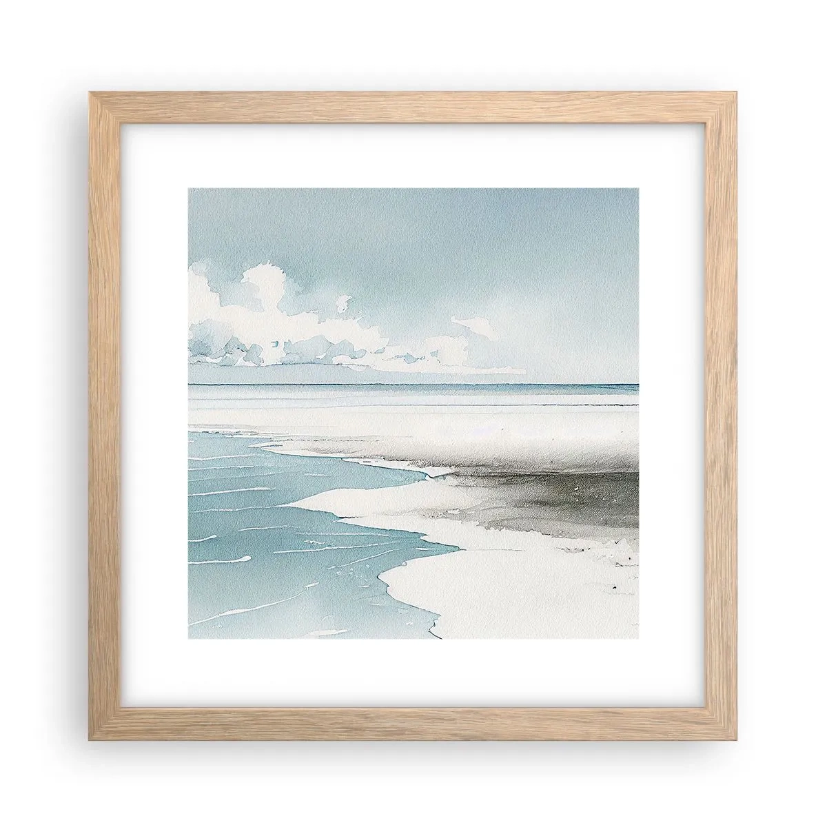 Póster en marco roble claro - Suave marea otoñal - 30x30 cm