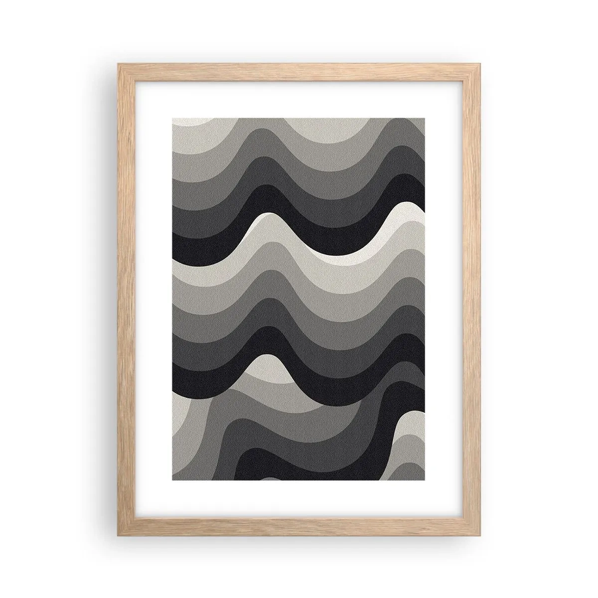 Póster en marco roble claro - Ola tras ola - 30x40 cm