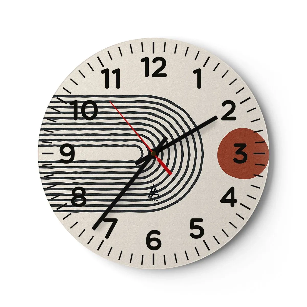 Reloj de pared - Reloj de vidrio - Magnetismo de formas y colores - 30x30 cm