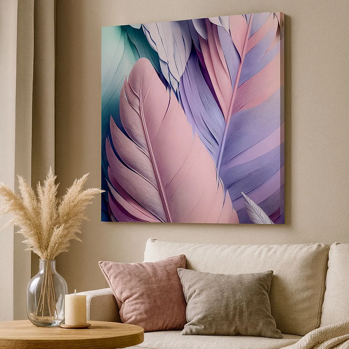 Cuadro sobre lienzo - Impresión de Imagen - Pájaro chic - 30x30 cm