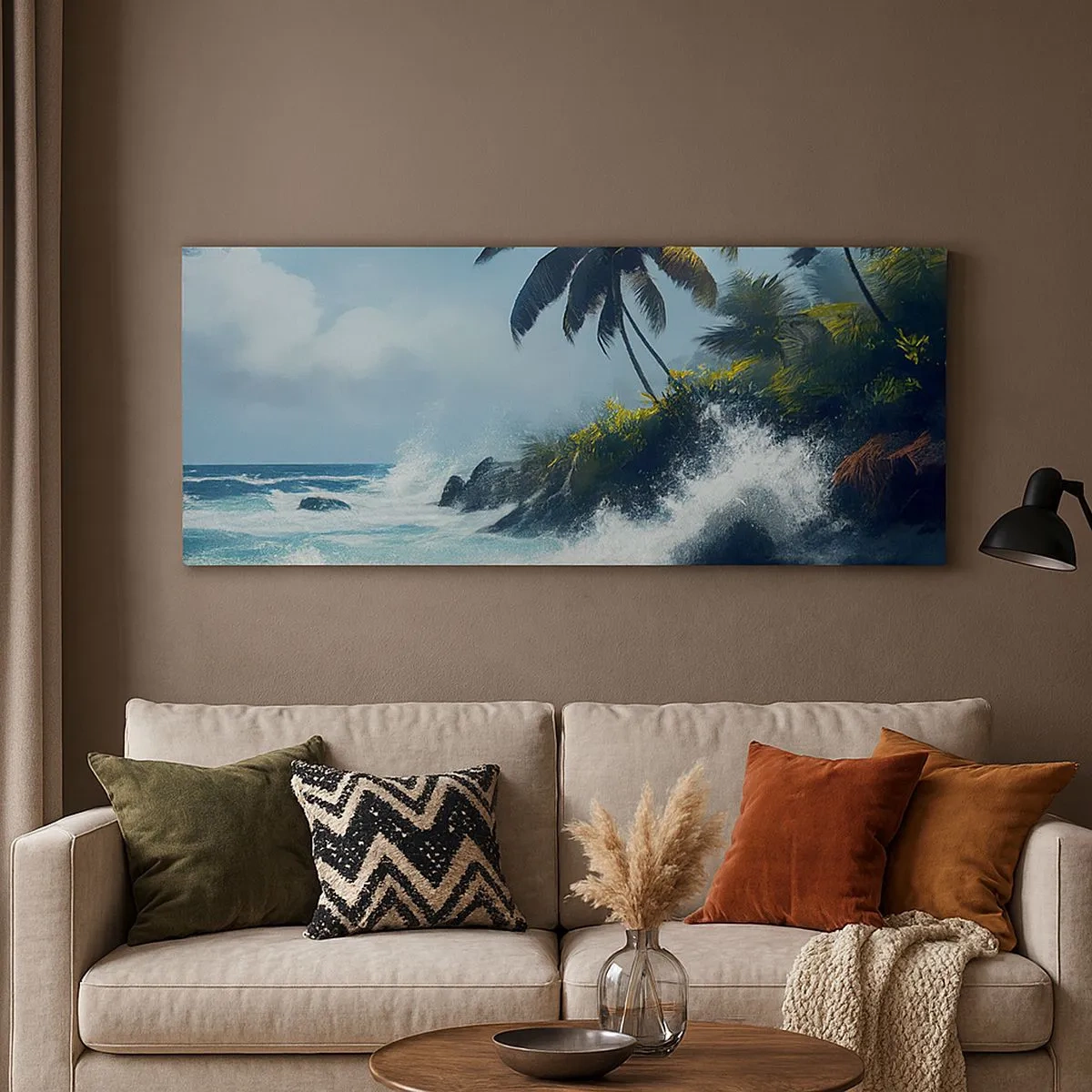 Cuadro sobre lienzo - Impresión de Imagen - En una costa tropical - 100x40 cm