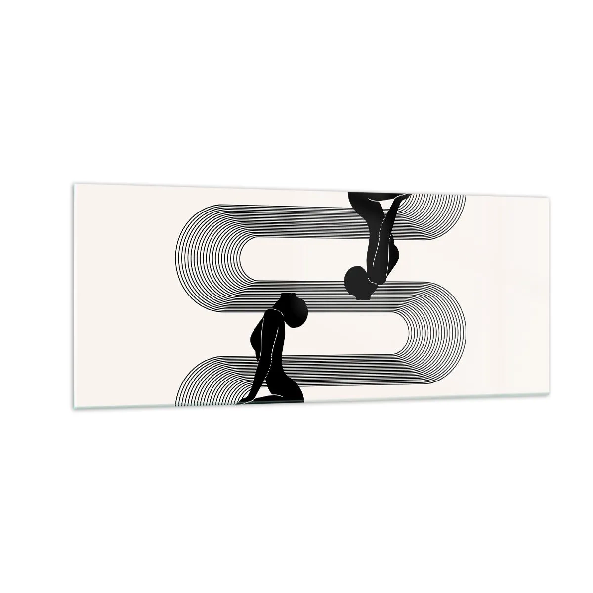 Cuadro sobre vidrio - Impresiones sobre Vidrio - Simetría sensual - 100x40 cm
