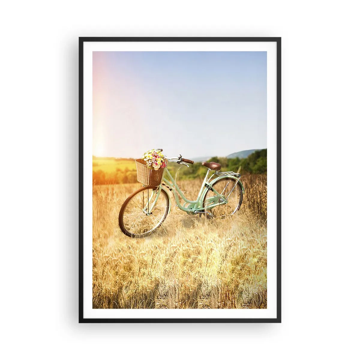 Póster en marco negro - Me quedaré aquí un tiempo - 70x100 cm