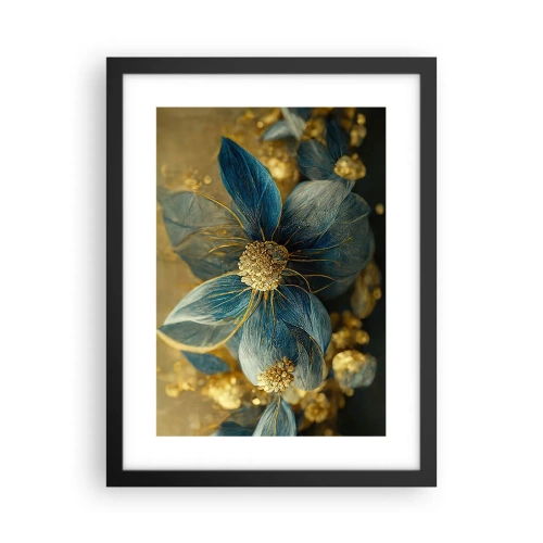 Póster en marco negro - Flor de oro - 30x40 cm
