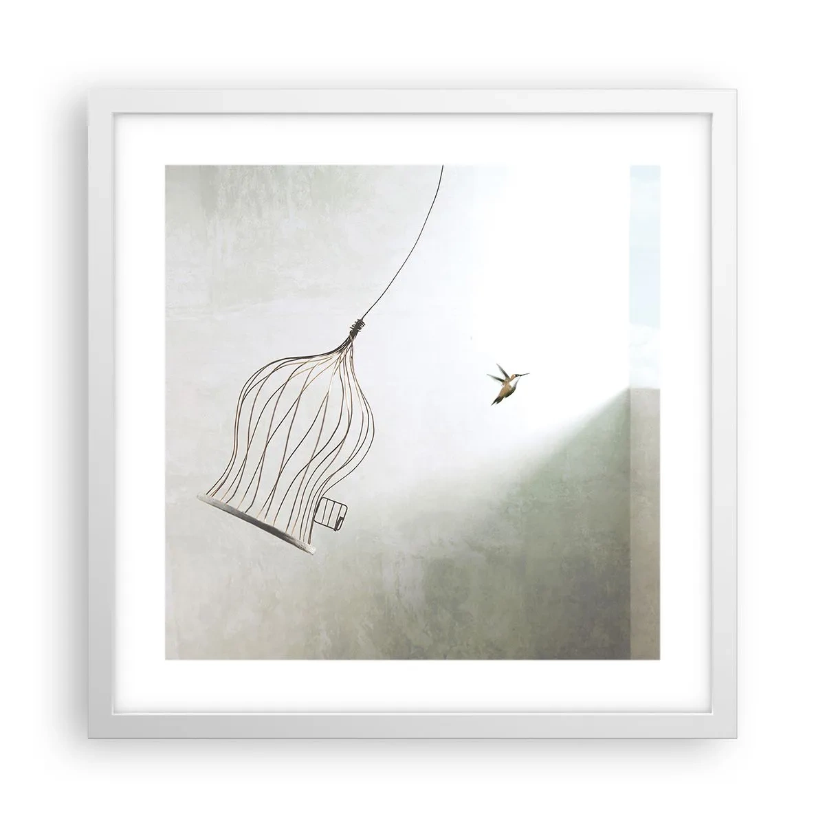 Póster en marco blanco - Aquí debo estar - 40x40 cm