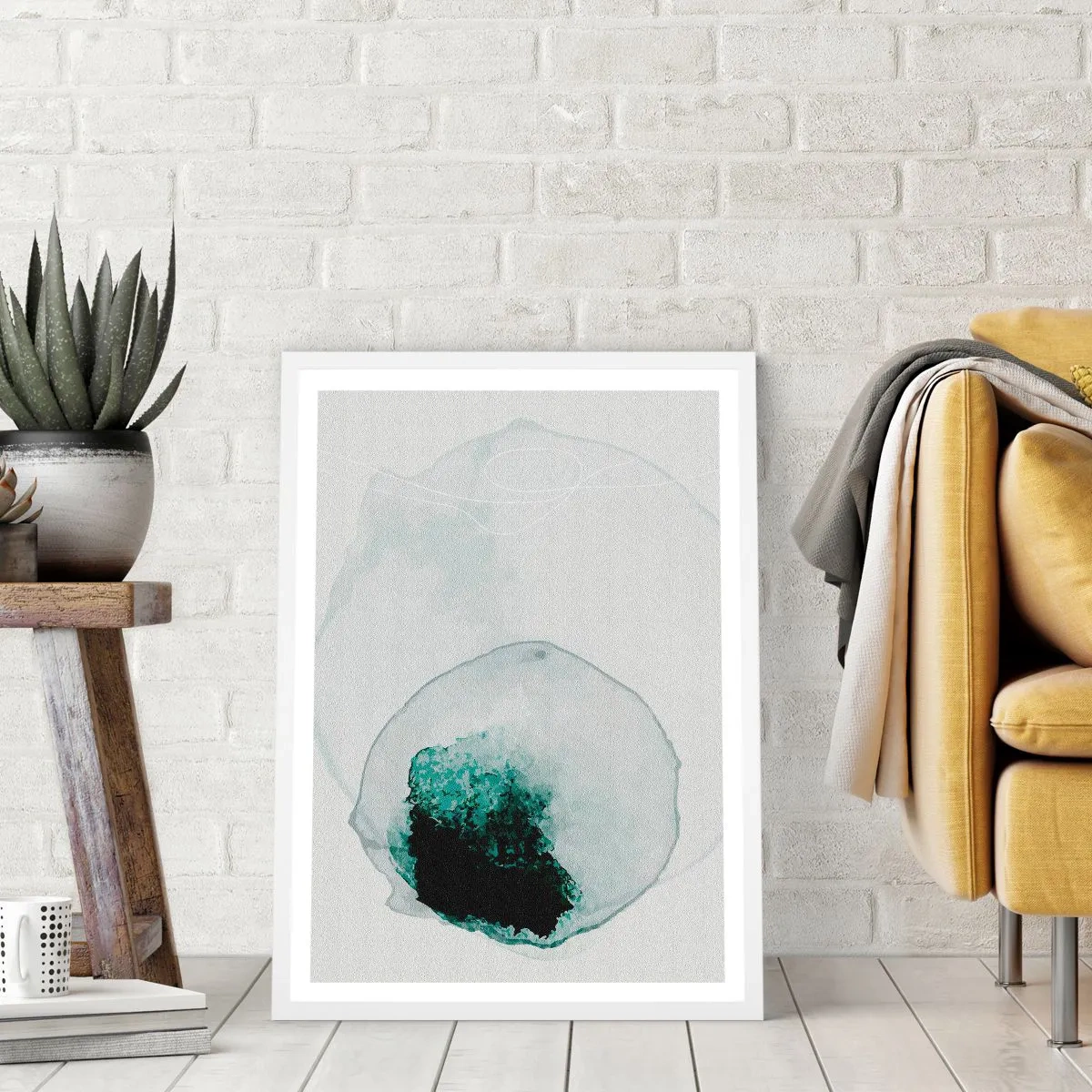 Póster en marco blanco - En una gota de agua - 40x50 cm