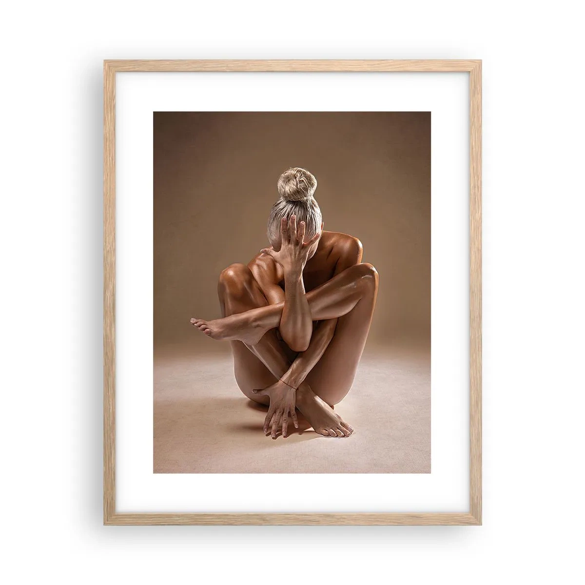 Póster en marco roble claro - Unidad de cuerpo y espíritu - 40x50 cm