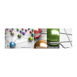 Muestra De Fotomural Standard Eco - Una red cósmica - Abstracción, bolas de metal, 3D - 100x30 cm