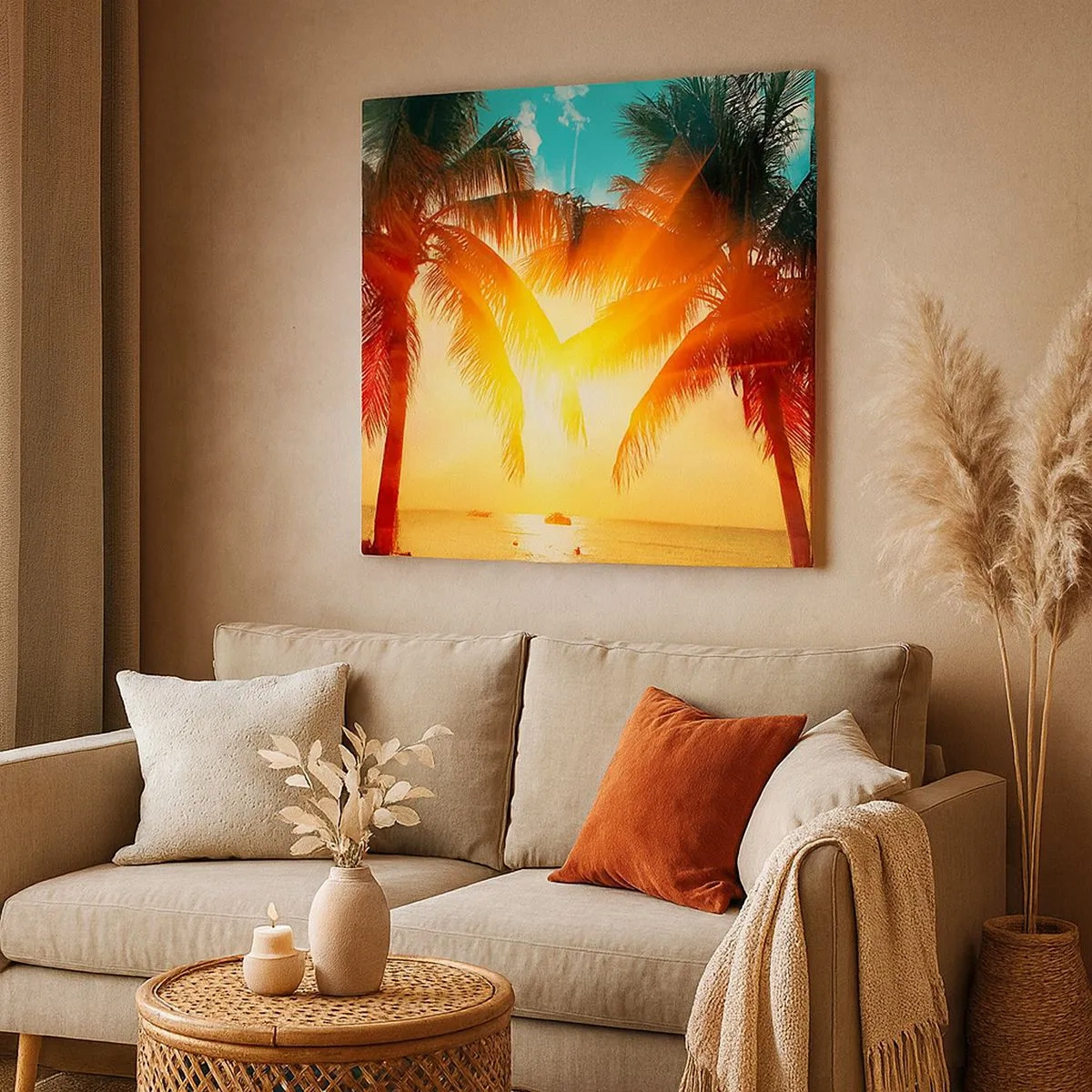 Cuadro sobre lienzo - Impresión de Imagen - Pareja exótica - 30x30 cm